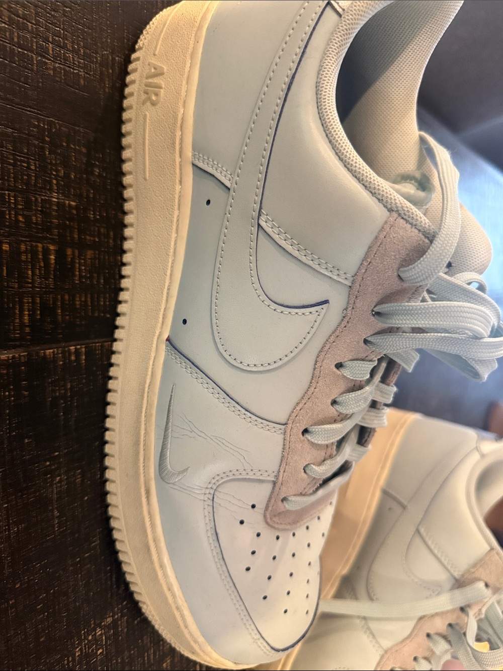 Nike Light Blue and Pale Pink Low-Top Sneakers